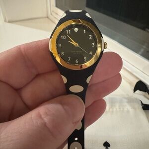 Kate Spade Rumsey Watch w/Silicone Black & White Polka Dot Band